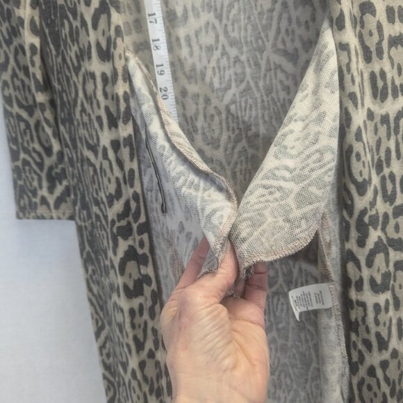 Ces Femme Size Small Long Open Cardigan Leopard Print - Picture 6 of 15